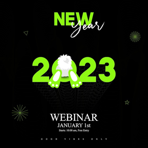 Vetor novo webinar 2023 no ano do coelho