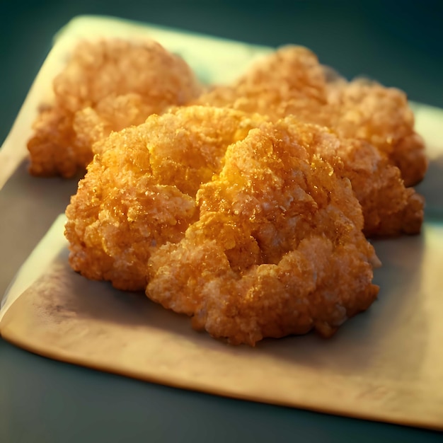 Nuggets de frango fritos num prato