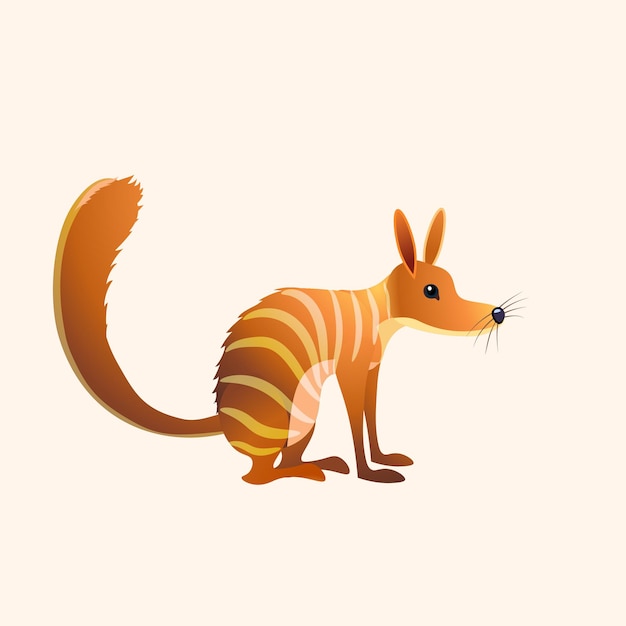 Vetor numbat marsupial tamanduá animal selvagem australiano ilustração vetorial