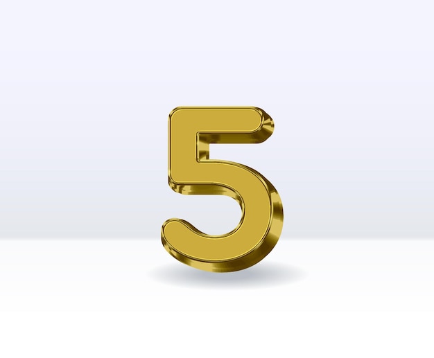 Número 0 Dourado com branco Renderização 3D com fundo