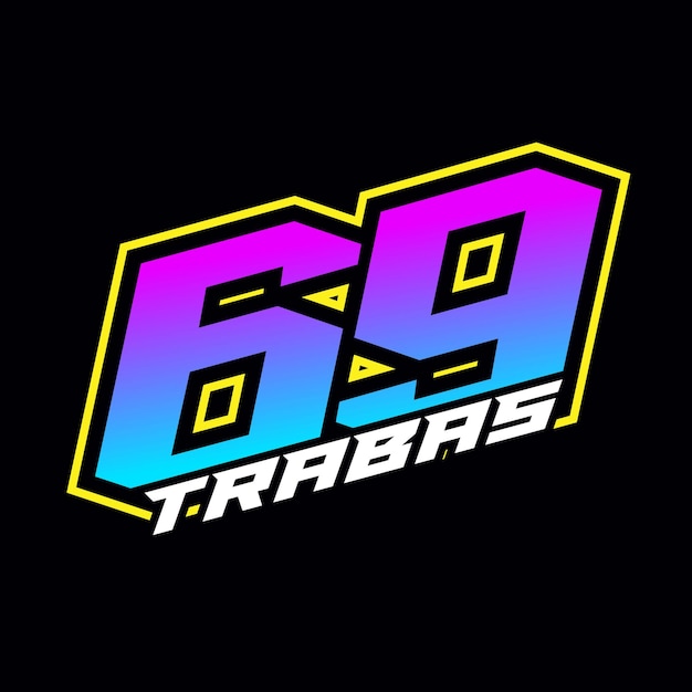 Vetor número de corrida 69 trabas motor trail logotipo