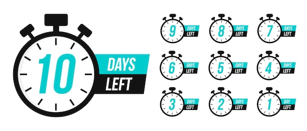 Número de dias restantes para assinar a venda ou promoção contador regressivo cronômetros ajustados relógio cronômetro