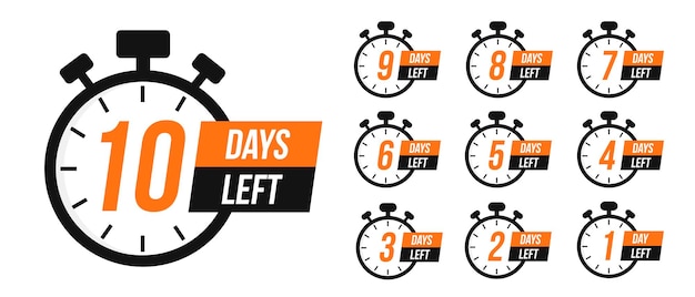 Número de dias restantes para assinar para venda ou promoção Timer de contagem regressiva Set de cronômetros Relógio de temporizador