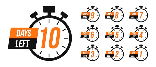 Número de dias restantes para assinar para venda ou promoção Timer de contagem regressiva Set de cronômetros Relógio de temporizador