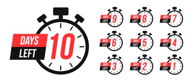 Número de dias restantes para assinar para venda ou promoção Timer de contagem regressiva Set de cronômetros Relógio de temporizador