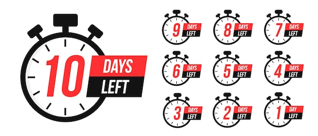 Número de dias restantes para assinar para venda ou promoção Timer de contagem regressiva Set de cronômetros Relógio de temporizador