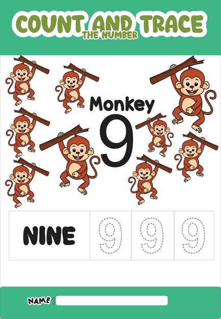 Número de rastreamento e cor do macaco número 9
