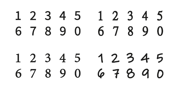 Número simples de 0,1 a 9, conjunto de ícones vetoriais. vetor isolado de design plano. ep 10