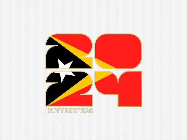 Números abstratos 2024 com bandeira de Timor-Leste