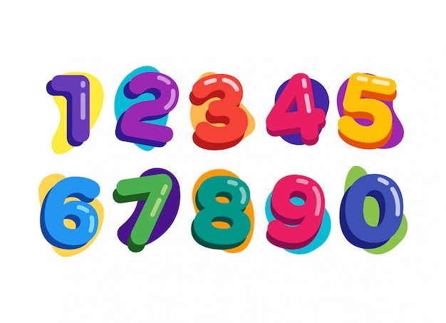 Vetor números de crianças coloridas de baloon
