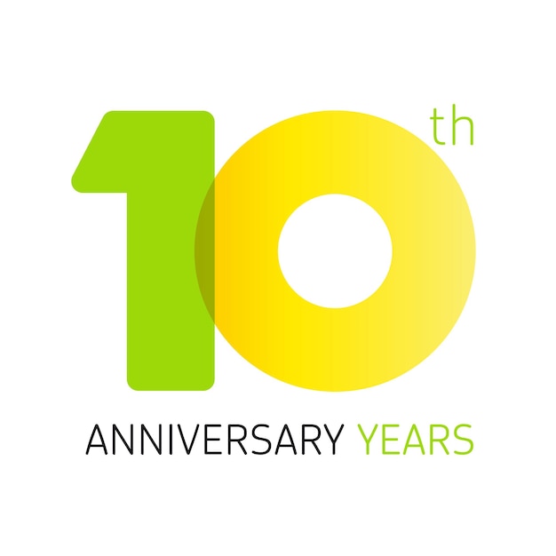 Números do 10º aniversário. logotipo de 10 anos. Parabéns criativo ousado. Top 10 conceito de design.