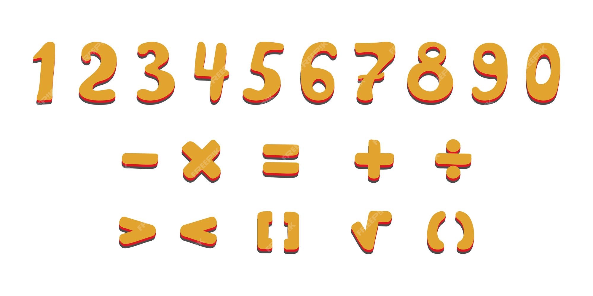 Matemática Do Estilo Dos Desenhos Animados Que Aprende A Ilustração Do Jogo.  Conjunto De Ícones De Símbolos De Operador De Lógica Aritmética Matemática.  Modelo Para Uso Educacional Do Professor De Escola. Personagem