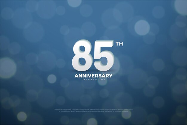 números puros brancos para a celebração do 85º aniversário.