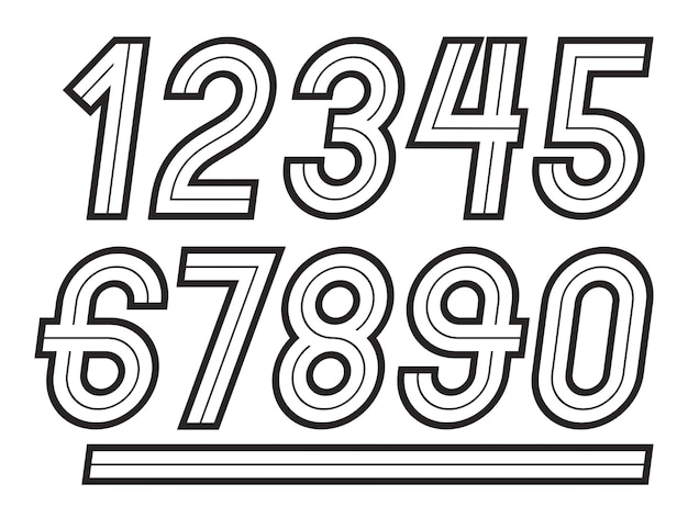 Números vetoriais, conjunto de numerais modernos, podem ser usados em design de pôster retrô