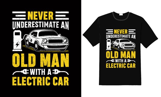 Vetor nunca subestime uma camiseta de homem velho - old man vintage t shirt