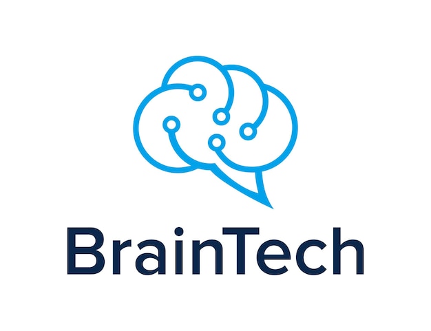 nuvem cerebral abstrata para a indústria de tecnologia design de logotipo criativo moderno e elegante simples