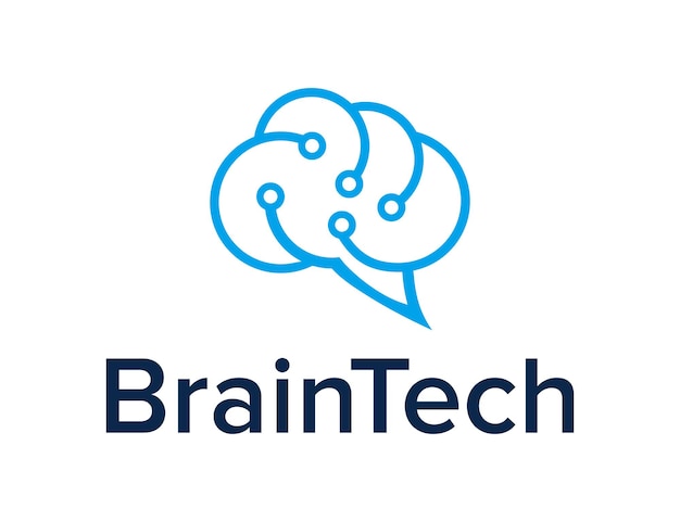 Nuvem cerebral abstrata para a indústria de tecnologia design de logotipo criativo moderno e elegante simples