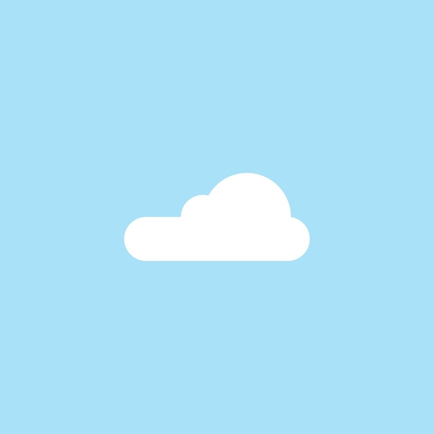 Nuvem conjunto nublado branco abstrato isolado na ilustração vetorial de fundo azul