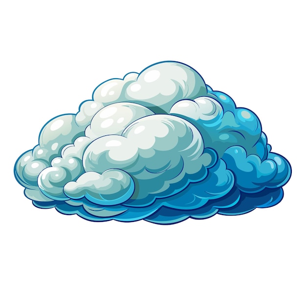 Vetor nuvem de desenho animado em fundo branco