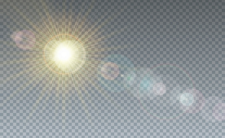 Vetor nuvem e fundo transparente de luz solar