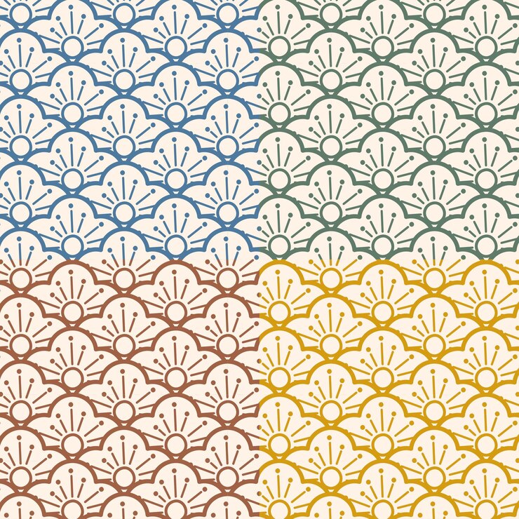 Nuvem geométrica em estilo japonês padrão ilustração vetorial