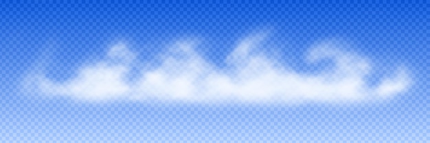 Nuvem vetorial em uma malha de gradiente de desenho vetorial realista de fundo transparente