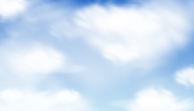 Nuvens azuis em aquarela e fundo do céu