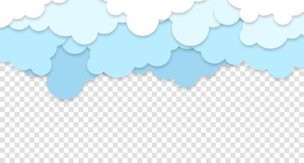 Vetor nuvens brancas no fundo do céu azul vector nuvens de papel nuvem branca no céu azul design de corte de papel ilustração de arte de papel vetorial estilo de corte de papel lugar para texto