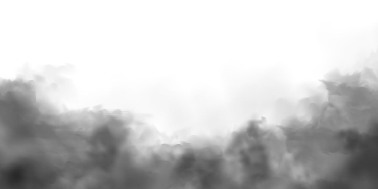 Vetor nuvens de poeira de fumaça pretas realistas isoladas em fundo branco poluição suja fumaça ou nevoeiro ar