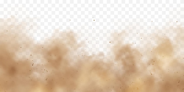 Nuvens de poeira realistas tempestade de areia poluída ar sujo marrom ilustração vetor de smog