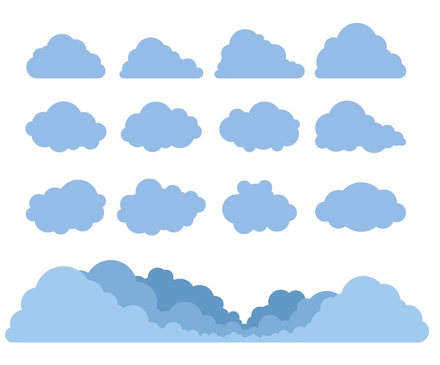 Vetor nuvens de várias formas