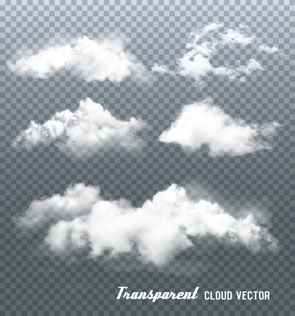 Nuvens em fundo transparente.