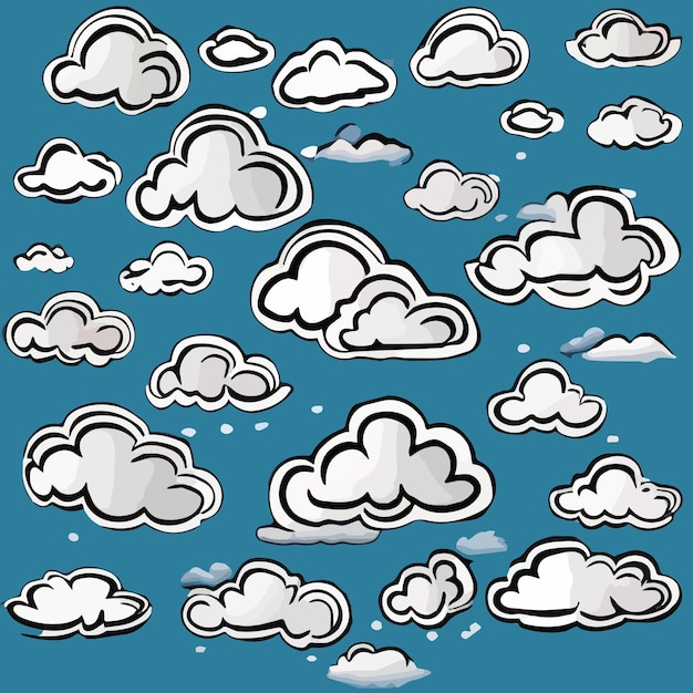 Vetor nuvens, ícone, vetorial, ilustração, nuvem, símbolo, ou, logotipo, diferente, nuvens, jogo