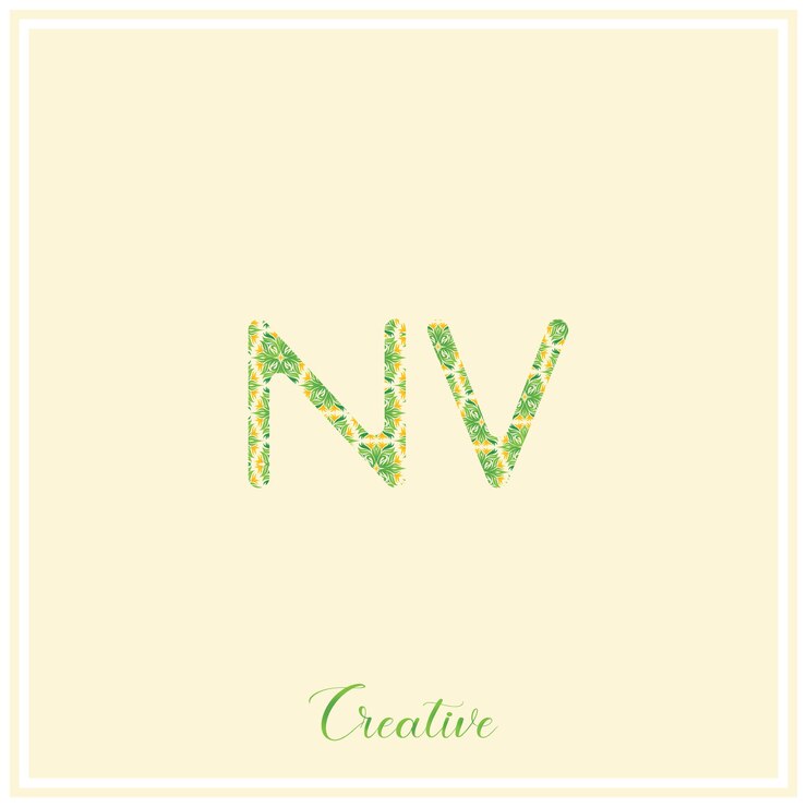 Vetor nv logo verde natural design de logotipo posterior ilustração vetorial logotipo criativo logotipo mínimo monograma