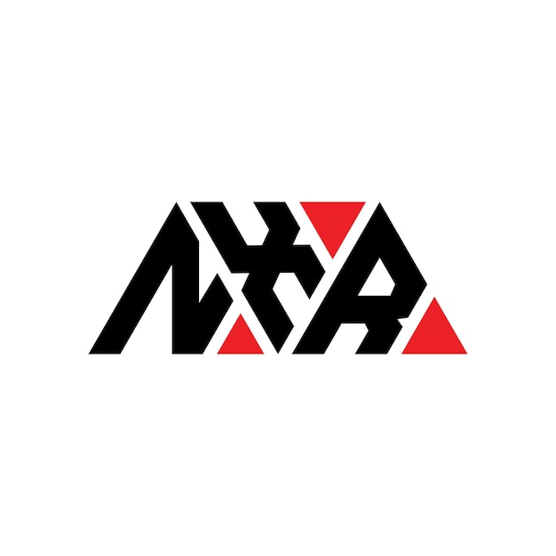 NXR triângulo letra logotipo design com forma de triângulo NXR logotipo triângulo design monograma NXR vector triângulo logotipo modelo com cor vermelha NXR logótipo triangular simples elegante e luxuoso Logo NXR