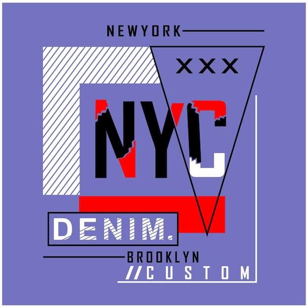 Nyc, design de tipografia jeans