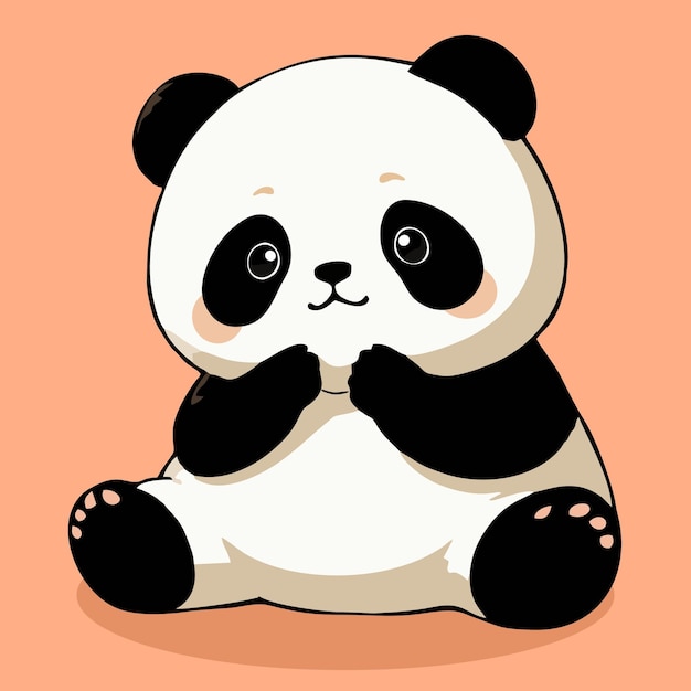 O adorável panda de desenho animado