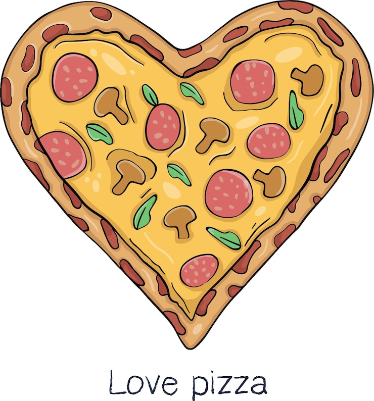Vetor o amor pela pizza