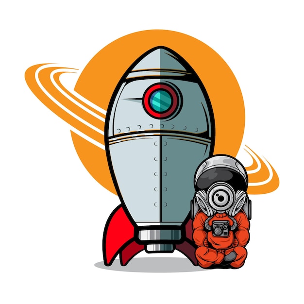 O ASTRONAUTA E A ILUSTRAÇÃO DO ROCKETSHIP