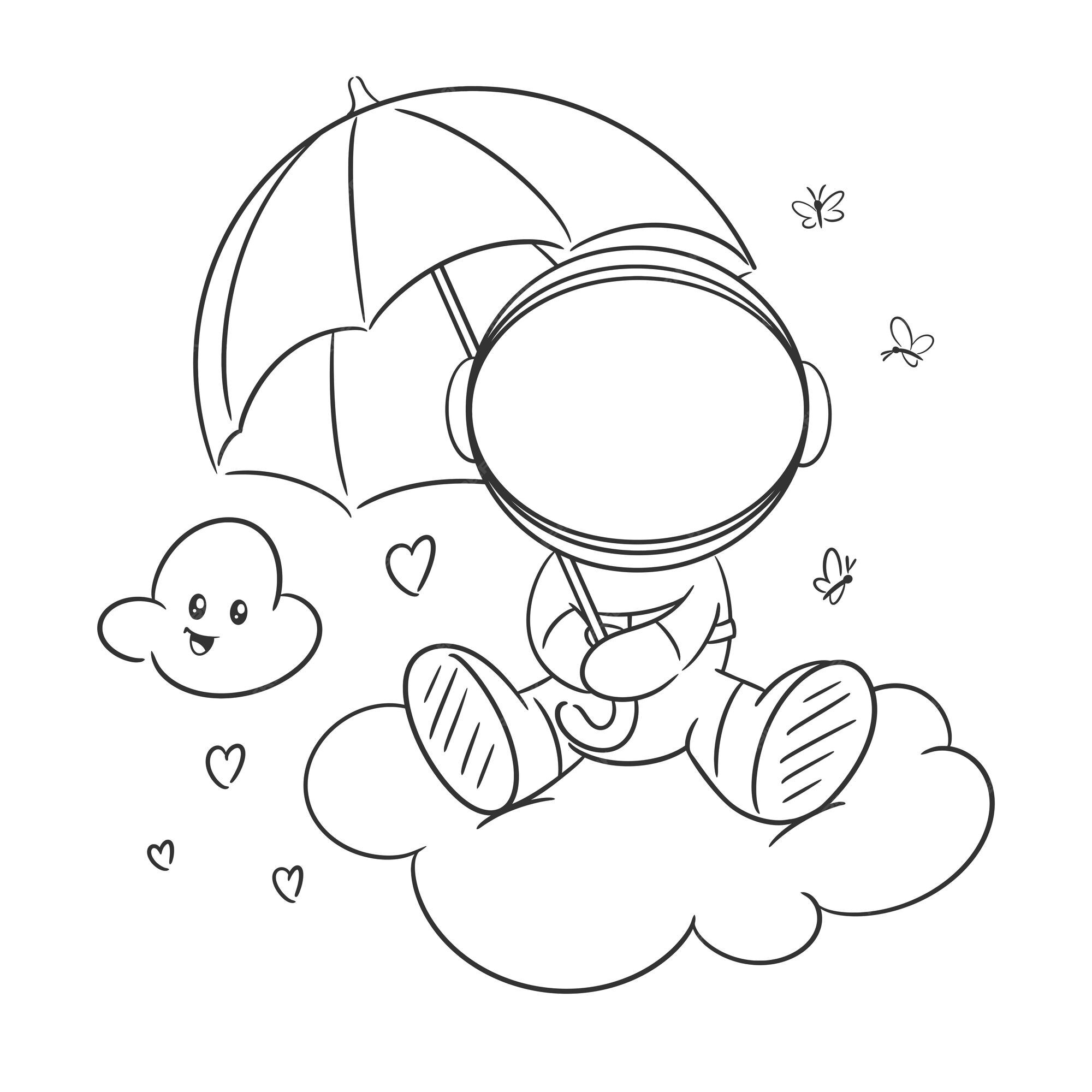 Estrela e guarda-chuva Kawaii para colorir by PoccnnIndustriesPT on  DeviantArt