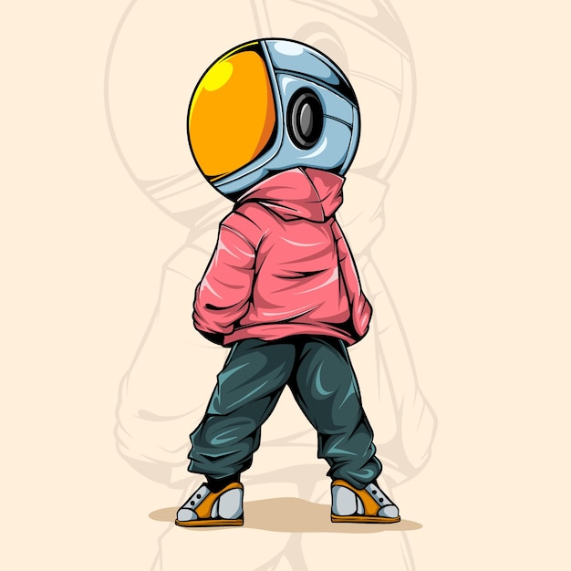 O astronout urbano com o hoodie