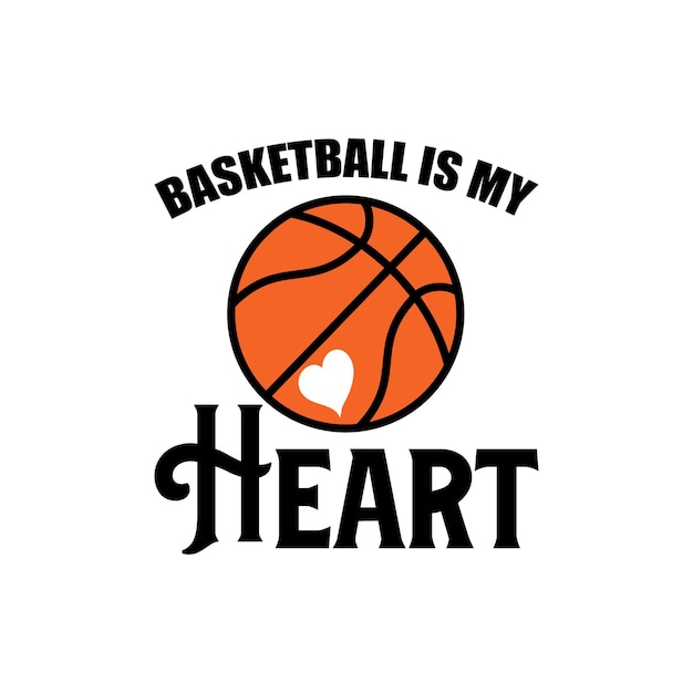 O basquete é meu coração camiseta desgin