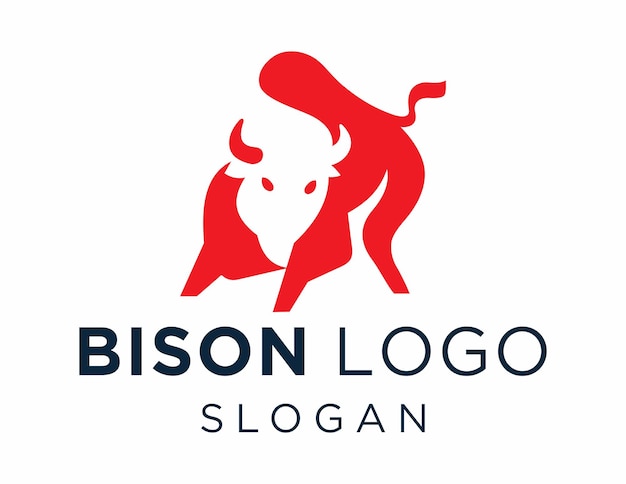 O bison logo design foi criado usando o aplicativo corel draw 2018 com um fundo branco
