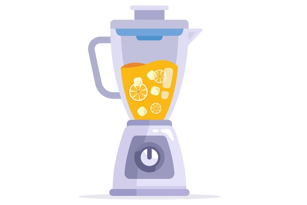 Vetor o blender faz um smoothie de vitaminas. ilustração vetorial plana.