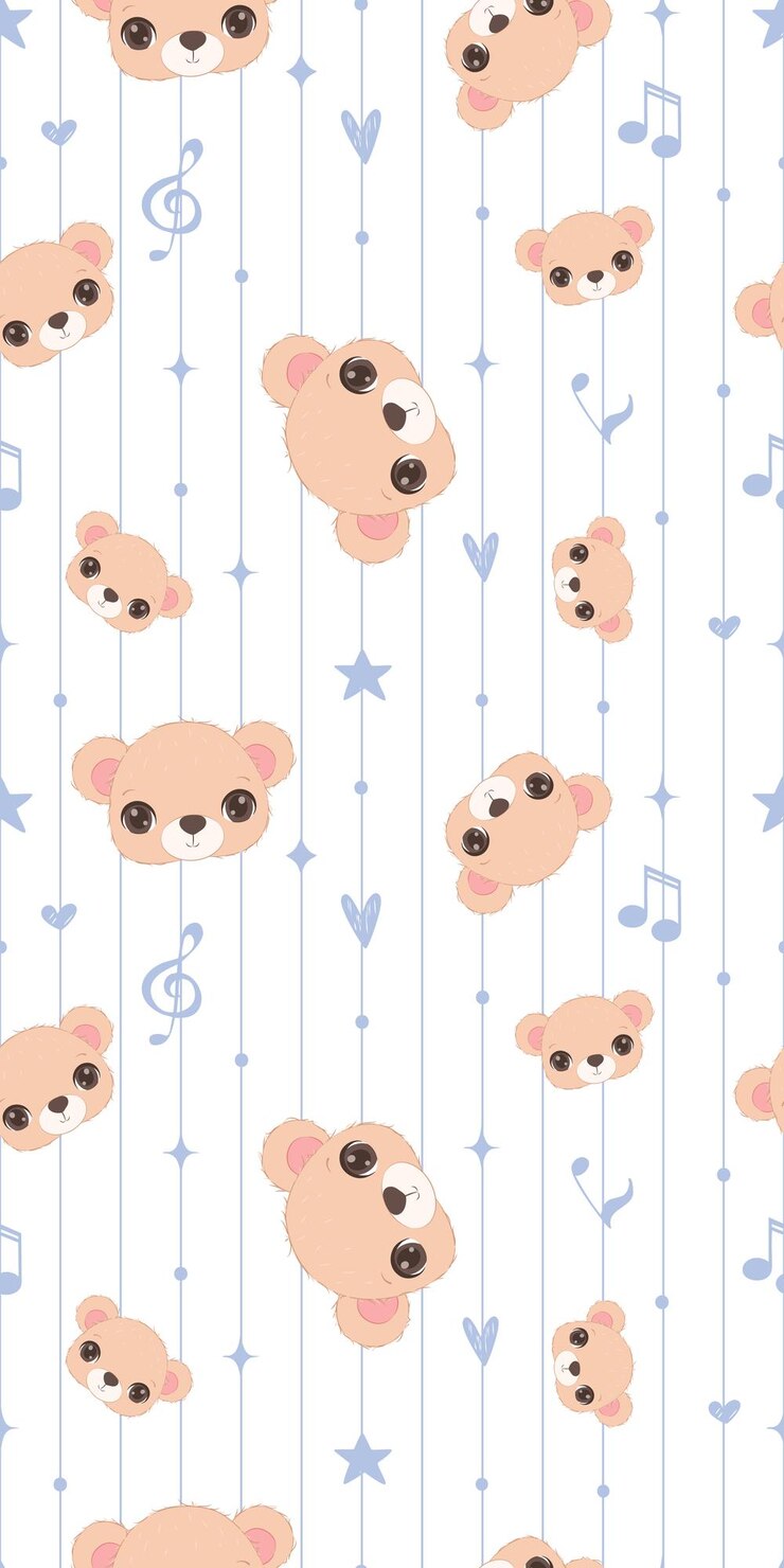 Vetor o bonito urso de pelúcia repete o padrão.
