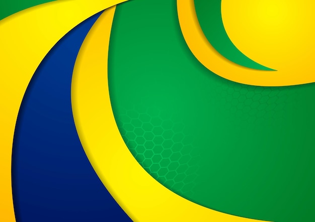 O Brasil colore o fundo ondulado corporativo do vetor abstrato
