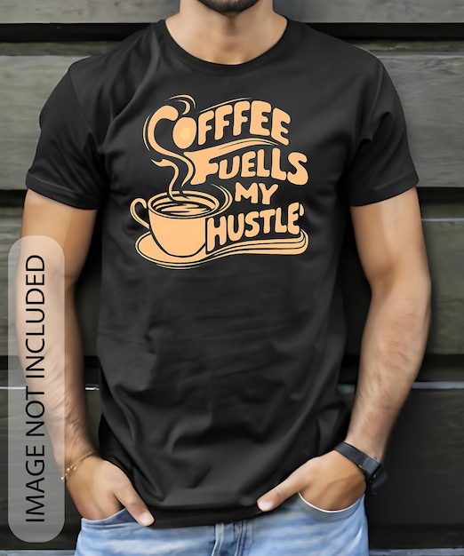 O café alimenta o meu modelo de design de camiseta