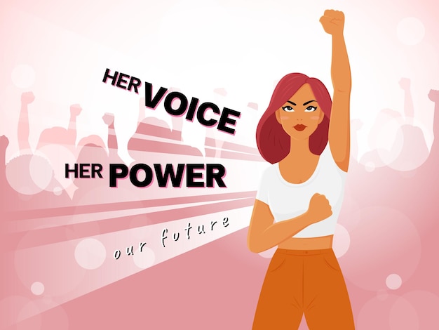 O cartaz mostra o poder e os direitos das mulheres