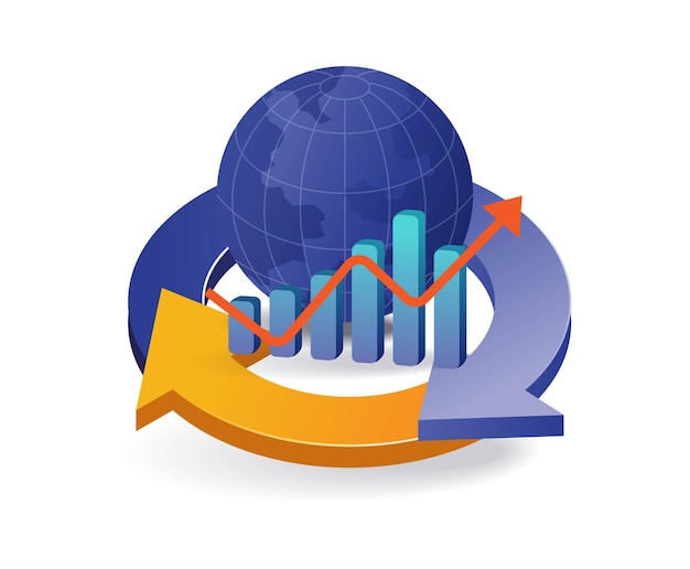 Vetor o ciclo mundial de desenvolvimento empresarial