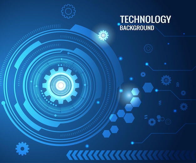 O círculo de alta tecnologia com resumo digital de ilustrador de fundo azul de linha de circuito